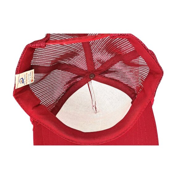 Vintage Santa Fe Red Trucker Hat Railroad Logo Rope Snapback Mesh Mascot Chico - Picture 8 of 8